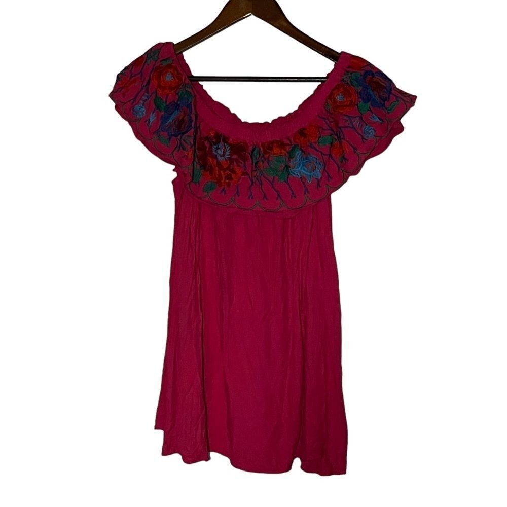 Umgee Pink Embroidered Floral Top